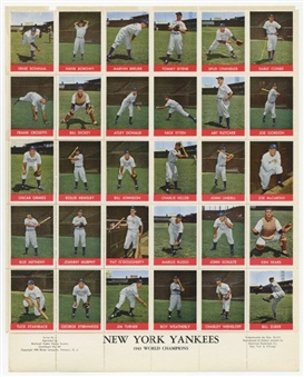 1943 World Champion New York Yankees Stamp Sheets (Lot of 24)